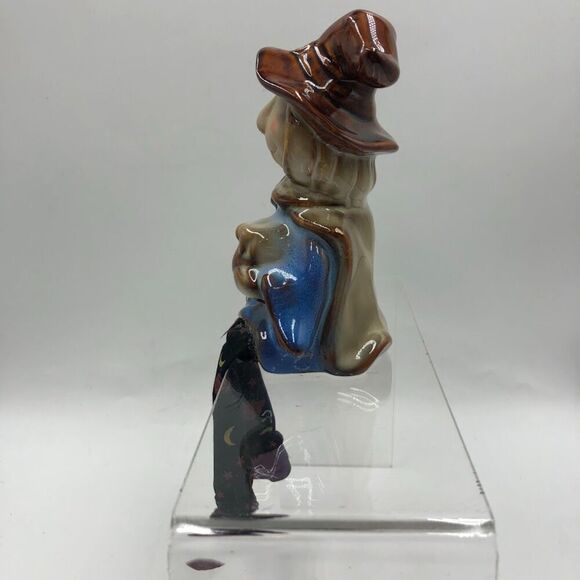 Vintage Witch Shelf Sitter Ceramic Fall Halloween Decoration Spooky Collectible - Picture 6 of 13